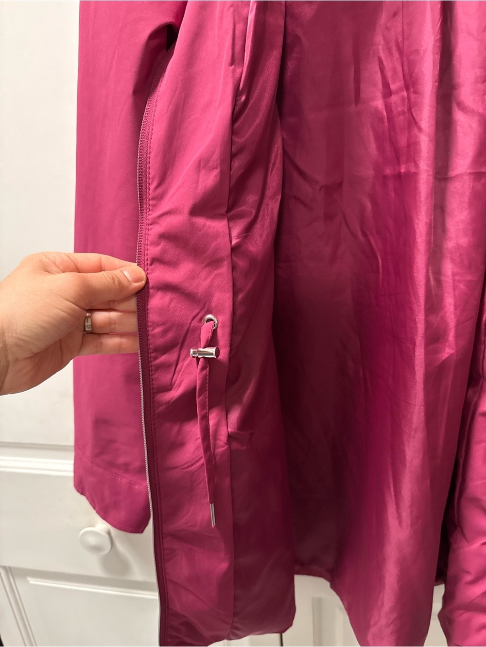 Vince Camuto Pink Hooded Water & Wind Resistant Rain Jacket Size L - Picture 6 of 13